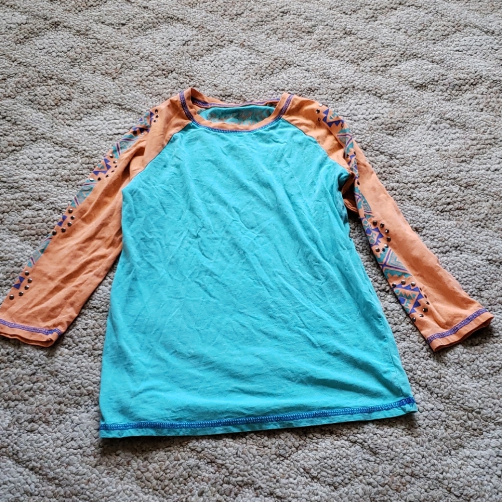 Girls long sleeve shirt, Aztec design